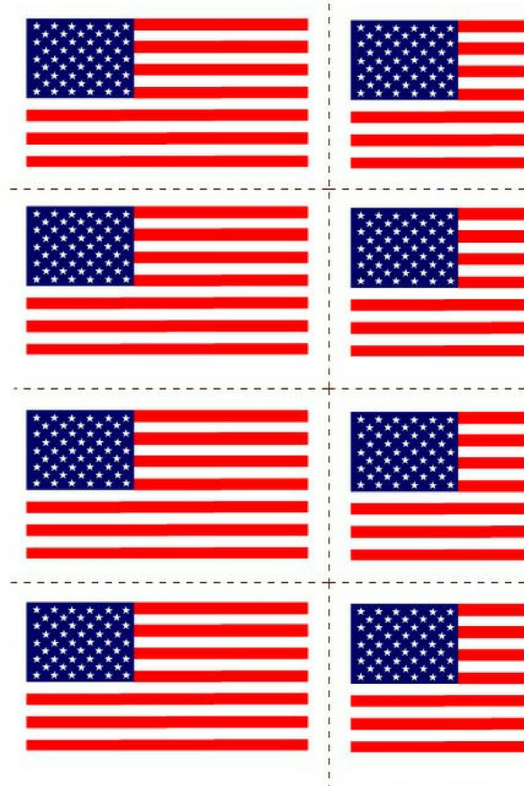 Patriotic Printable Labels of the American Flag