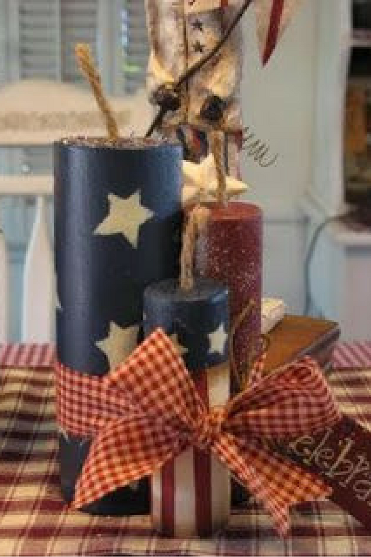 Patriotic American Flag Candle Gift Set
