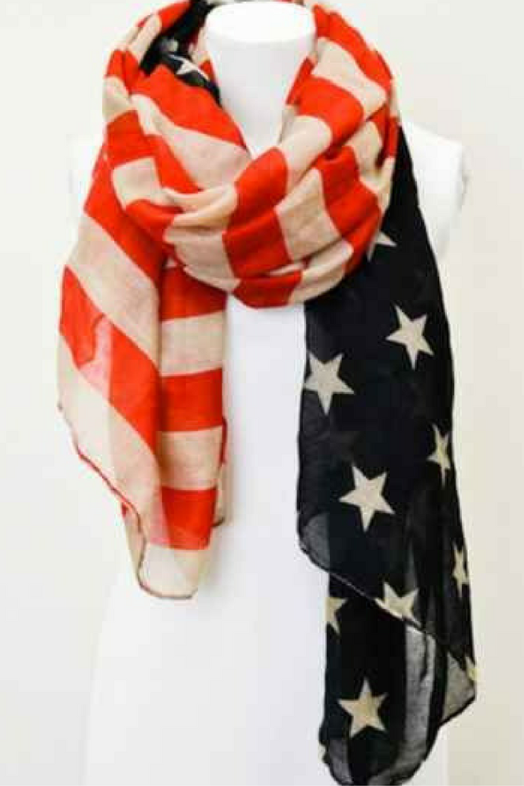 Awesome Fashionable American Flag Hipster Scarf in Red, White & Blue